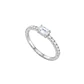 Anillo de Plata Esterlina 925 Circon Oval Central Medio Riel - Miniatura 2