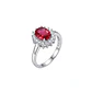 Anillo de Plata Esterlina 925 Boton Rubi Central Circon - Miniatura 1