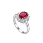 Anillo de Plata Esterlina 925 Boton Rubi Central Circon - Miniatura 2