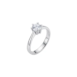Anillo de Plata Esterlina 925 Solitario 6 Grifas Circon