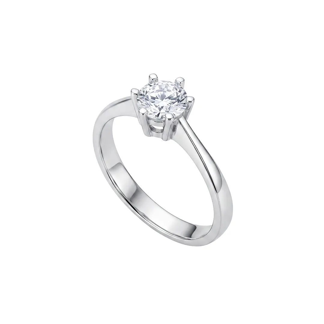 Anillo de Plata Esterlina 925 Solitario 6 Grifas Circon 2