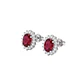Aros de Plata Esterlina 925 Rubi Central Oval Circon - Miniatura 3