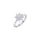 Anillo de Plata Esterlina 925 Copo Nieve Ajustable Circon - Miniatura 1