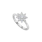 Anillo de Plata Esterlina 925 Copo Nieve Ajustable Circon - Miniatura 2