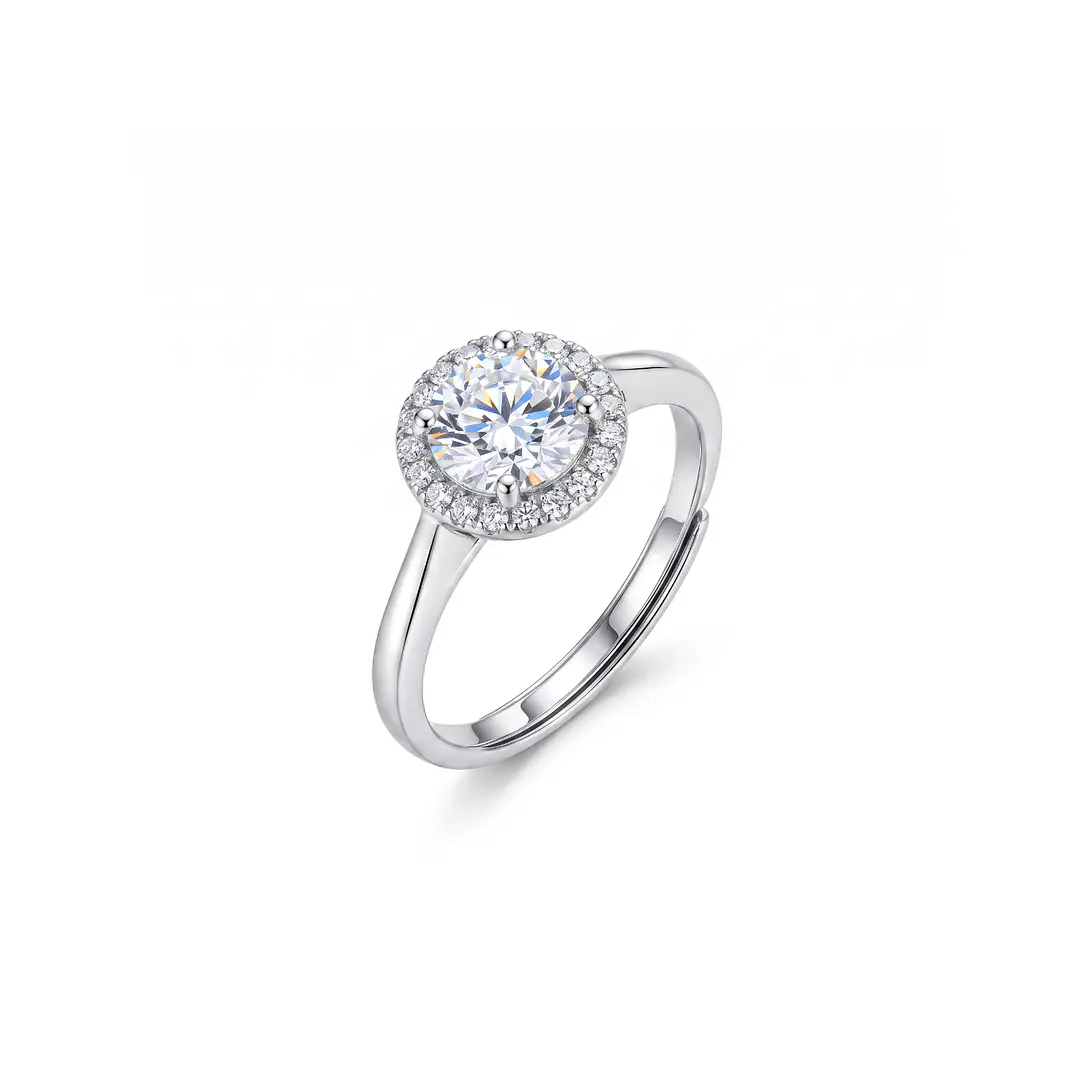 Anillo de Plata Esterlina 925 Circon 6mm Ajustable 3