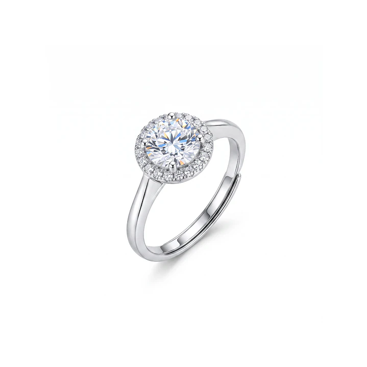Anillo de Plata Esterlina 925 Circon 6mm Ajustable 3