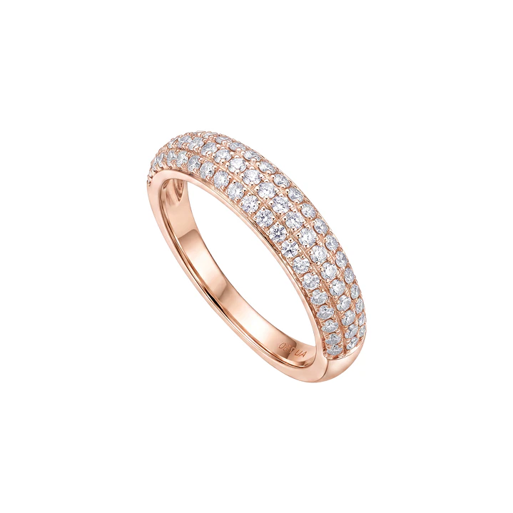 Anillo de Plata Esterlina 925 Revestido en Oro Rosado 18kt Triple Riel Circon 2