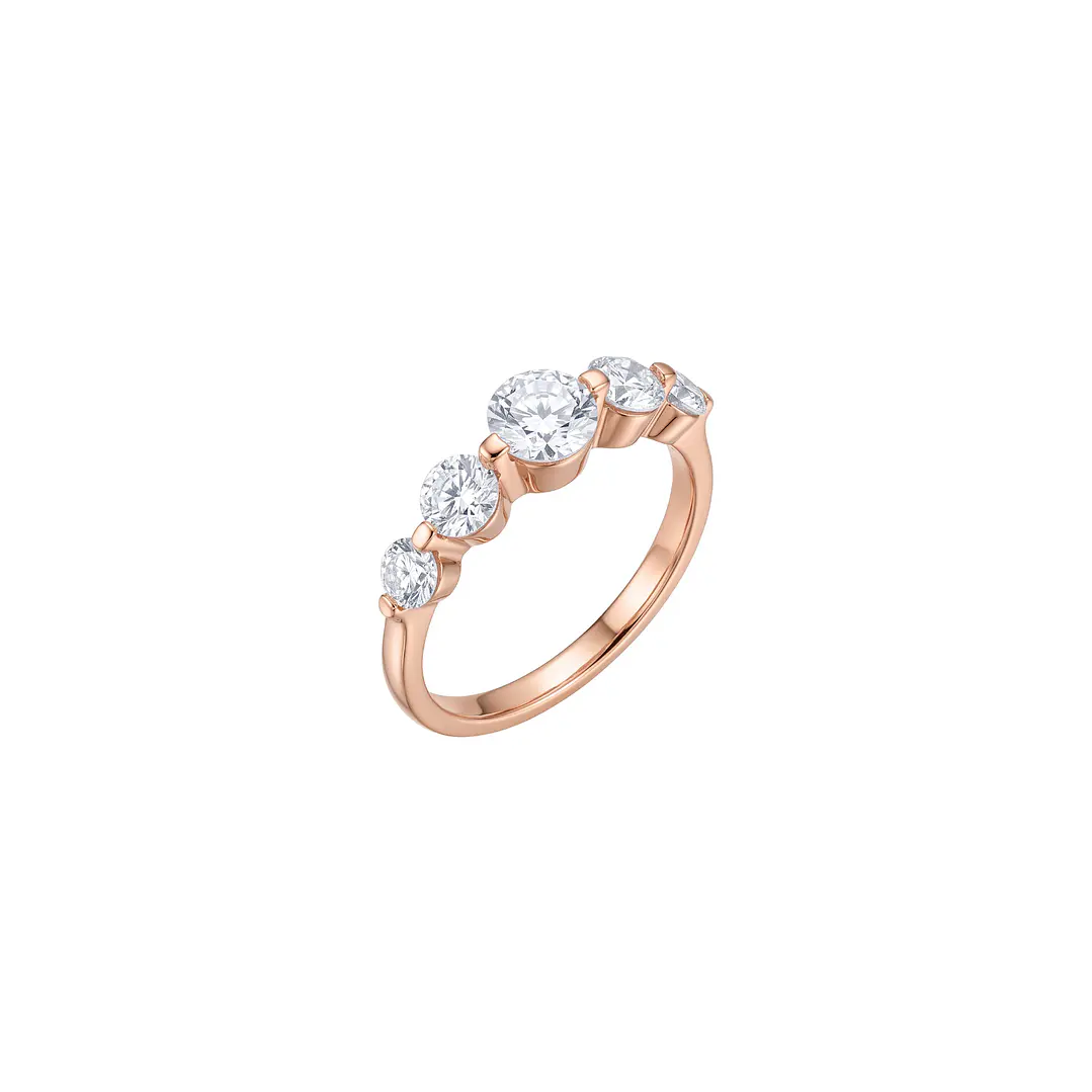Anillo de Plata Esterlina 925 Revestido en Oro Rosado 18kt Circon 1