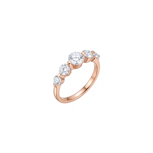 Anillo de Plata Esterlina 925 Revestido en Oro Rosado 18kt Circon
