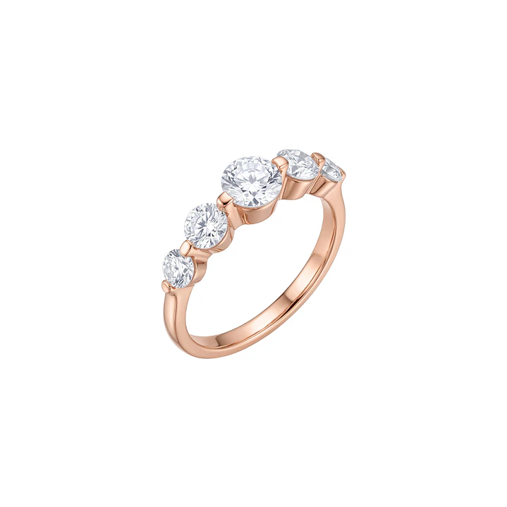 Anillo de Plata Esterlina 925 Revestido en Oro Rosado 18kt Circon 2