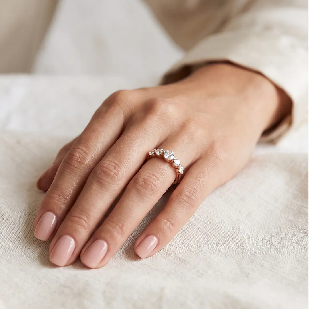 Anillo de Plata Esterlina 925 Revestido en Oro Rosado 18kt Circon 4