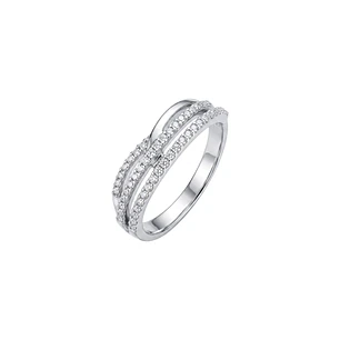 Anillo de Plata Esterlina 925 Entrelazado Circon