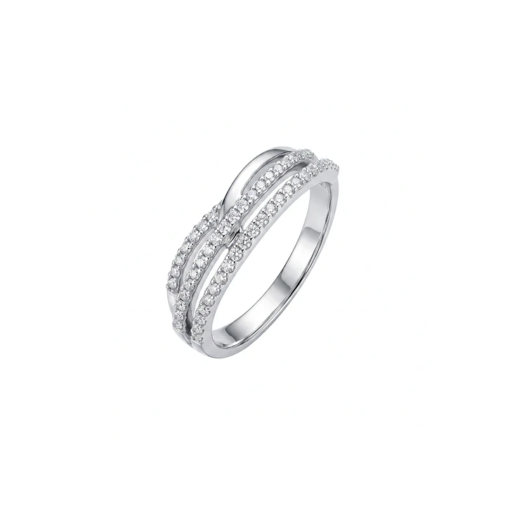 Anillo de Plata Esterlina 925 Entrelazado Circon 1