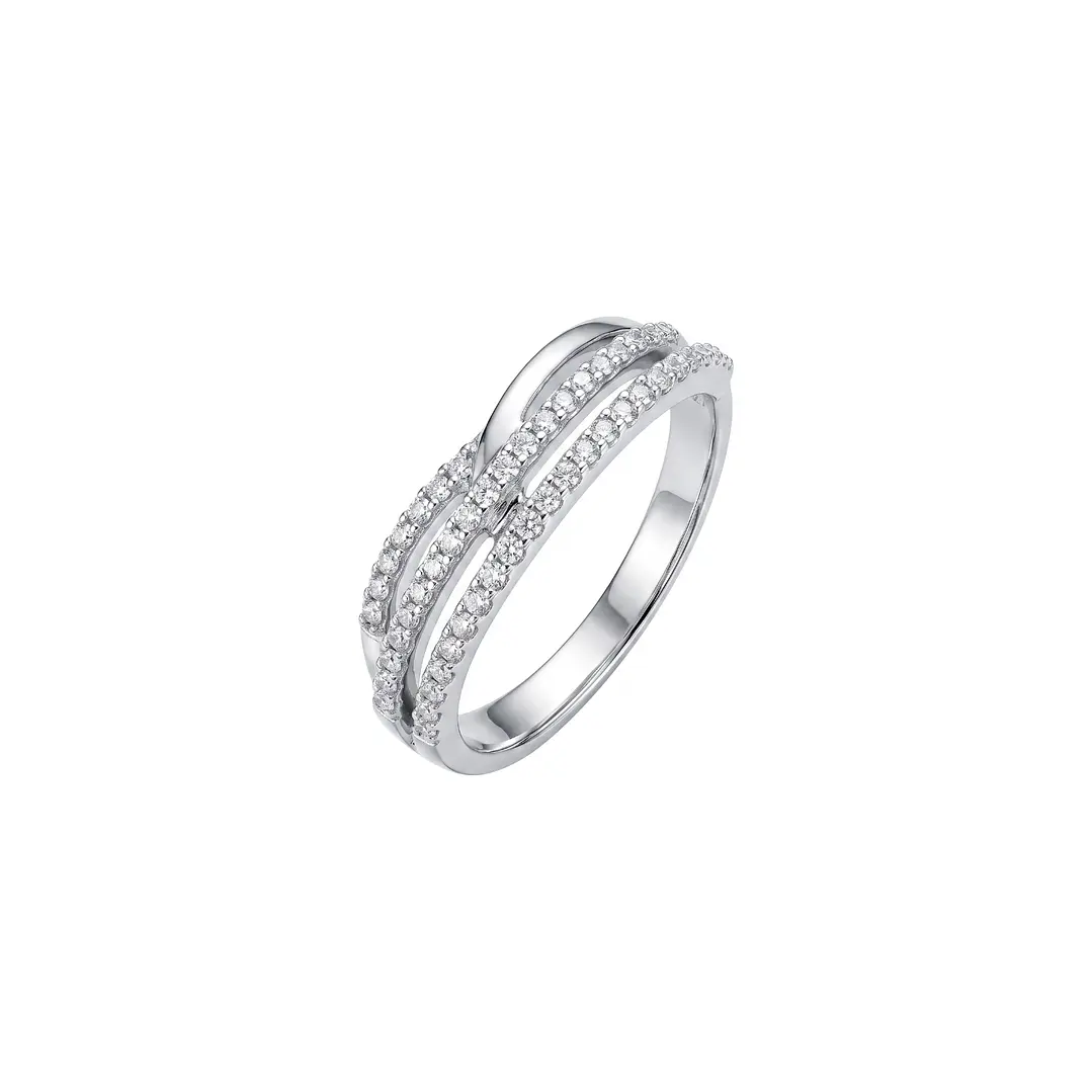 Anillo de Plata Esterlina 925 Entrelazado Circon 3