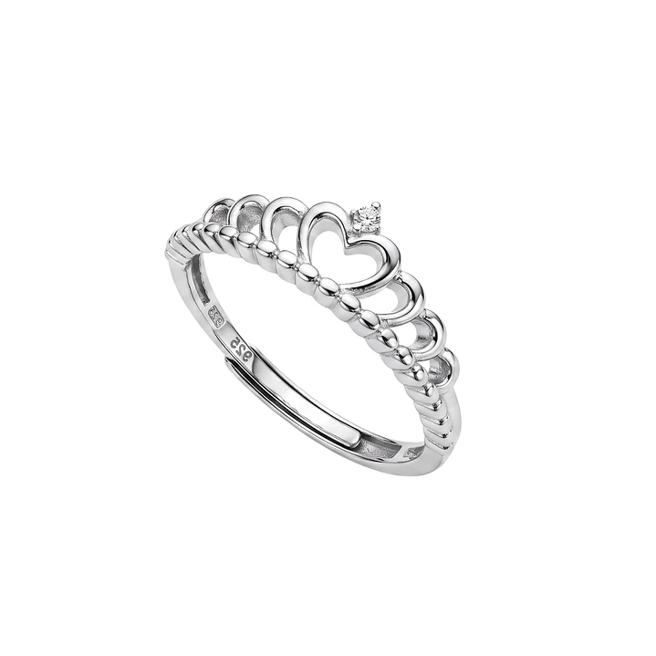 Anillo de Plata Esterlina 925 Corona Ajustable 2