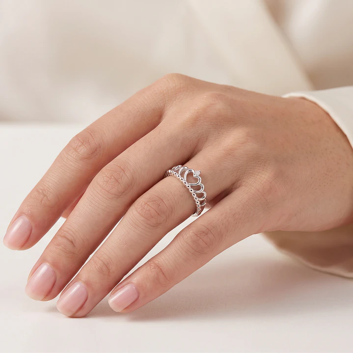 Anillo de Plata Esterlina 925 Corona Ajustable 4