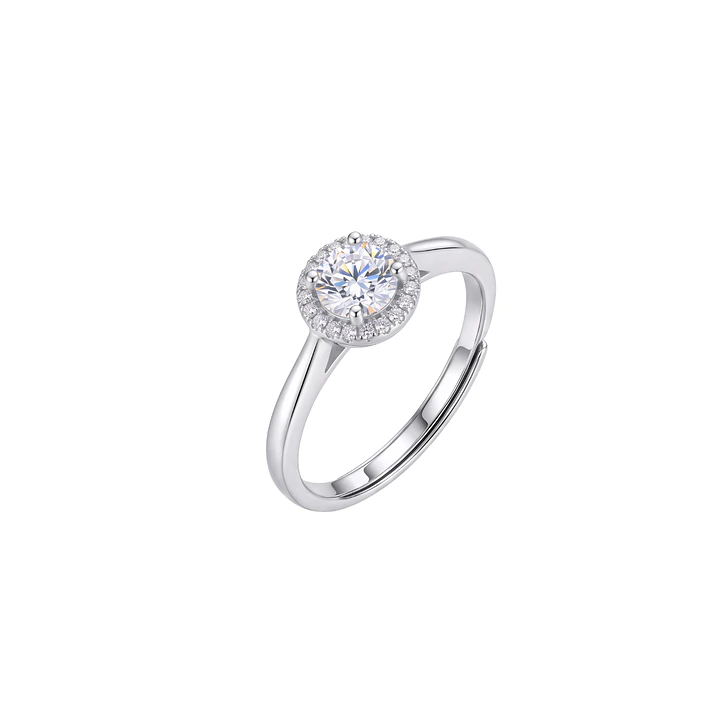 Anillo de Plata Esterlina 925 Roseta Plateada Circon 3