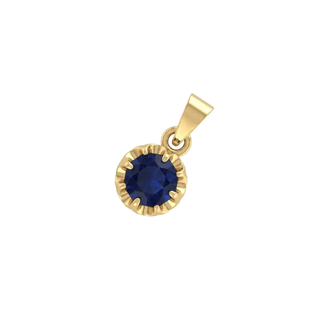 Colgante Oro Miel 18kt Sol con Garras de Zafiro 5mm 1