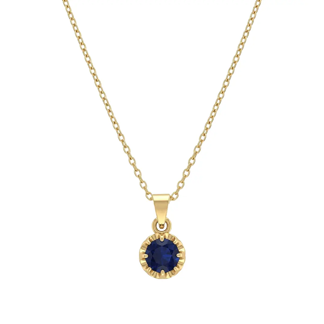 Colgante Oro Miel 18kt Sol con Garras de Zafiro 5mm 3