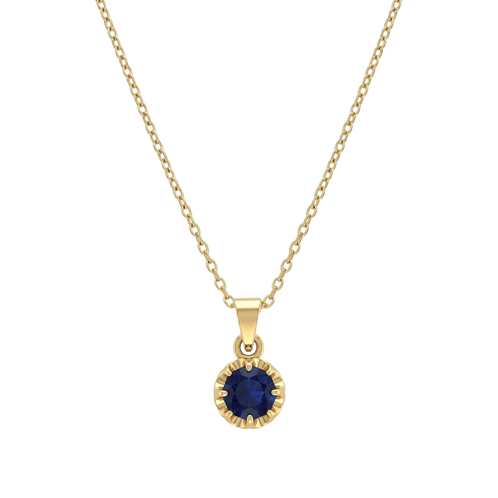 Colgante Oro Miel 18kt Sol con Garras de Zafiro 5mm 3