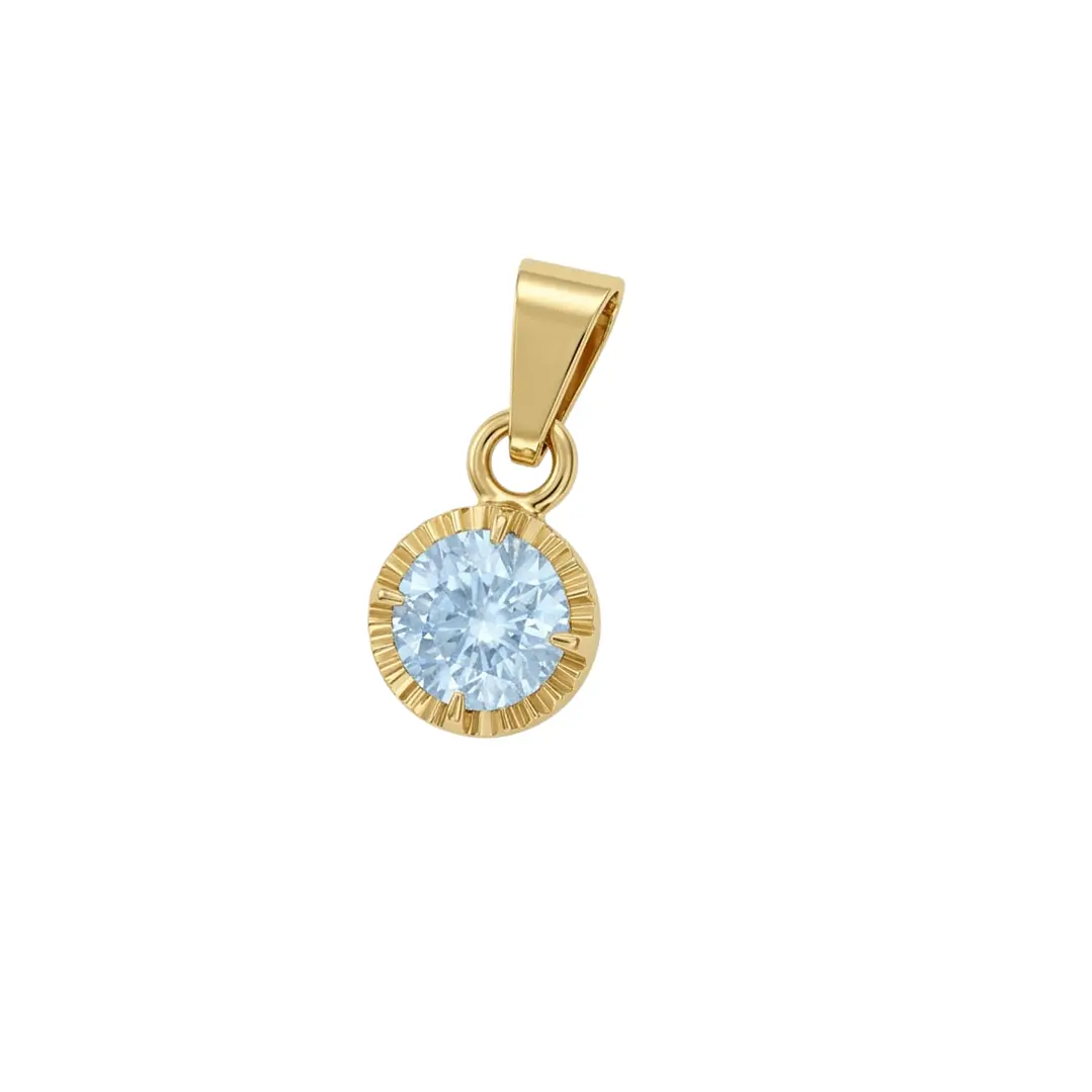 Colgante Oro Miel 18kt Sol con Garras de Aguamarina 5mm 1