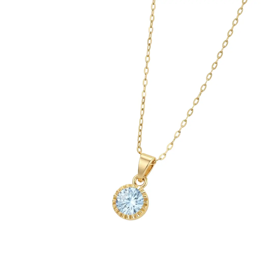 Colgante Oro Miel 18kt Sol con Garras de Aguamarina 5mm 2