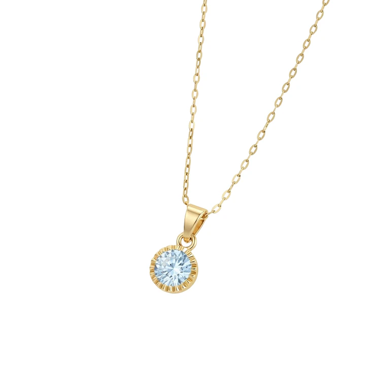 Colgante Oro Miel 18kt Sol con Garras de Aguamarina 5mm 2