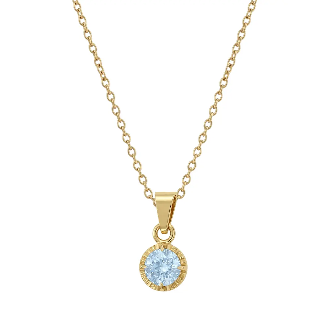Colgante Oro Miel 18kt Sol con Garras de Aguamarina 5mm 3