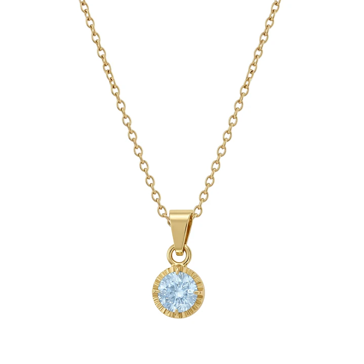 Colgante Oro Miel 18kt Sol con Garras de Aguamarina 5mm 3