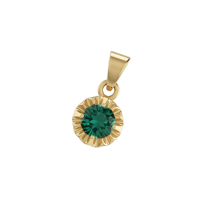 Colgante Oro Miel 18kt Sol con Garras de Esmeraldina 5mm 1