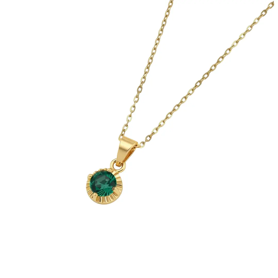 Colgante Oro Miel 18kt Sol con Garras de Esmeraldina 5mm 2