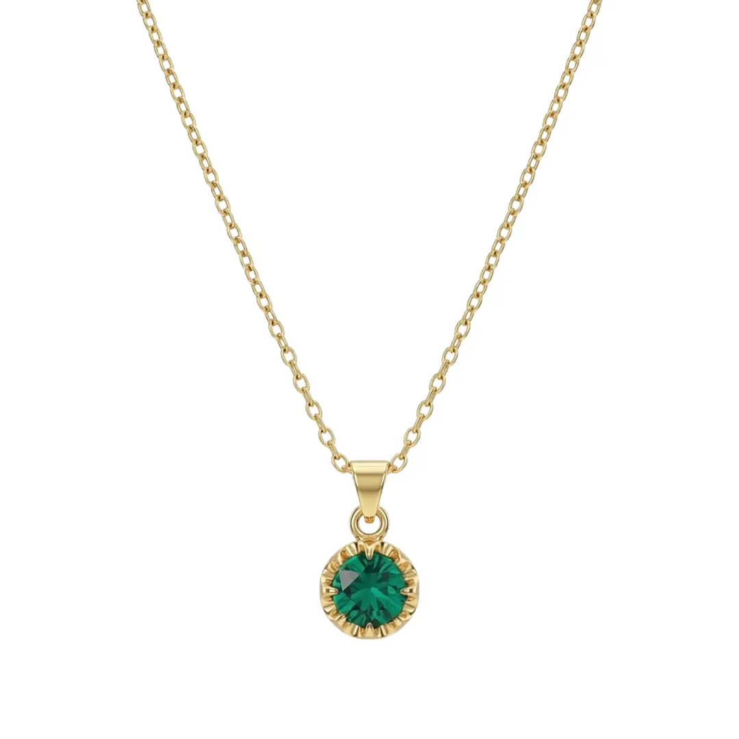 Colgante Oro Miel 18kt Sol con Garras de Esmeraldina 5mm 3