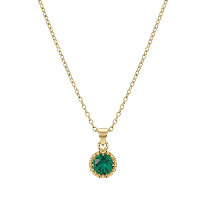 Colgante Oro Miel 18kt Sol con Garras de Esmeraldina 5mm 3