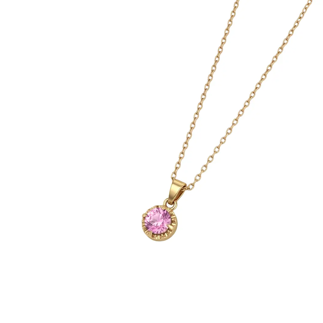 Colgante Oro Miel 18kt Sol con Garras de Rosa de Francia 5mm 2