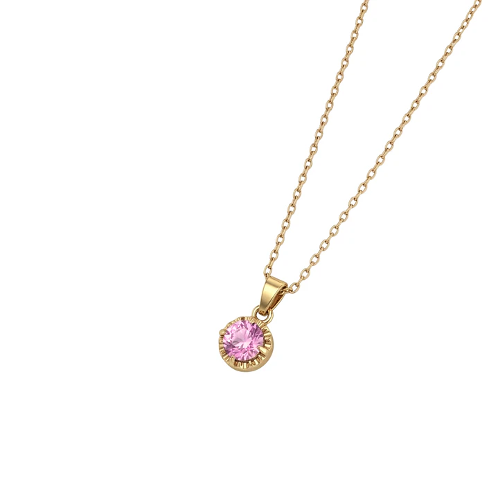 Colgante Oro Miel 18kt Sol con Garras de Rosa de Francia 5mm 2