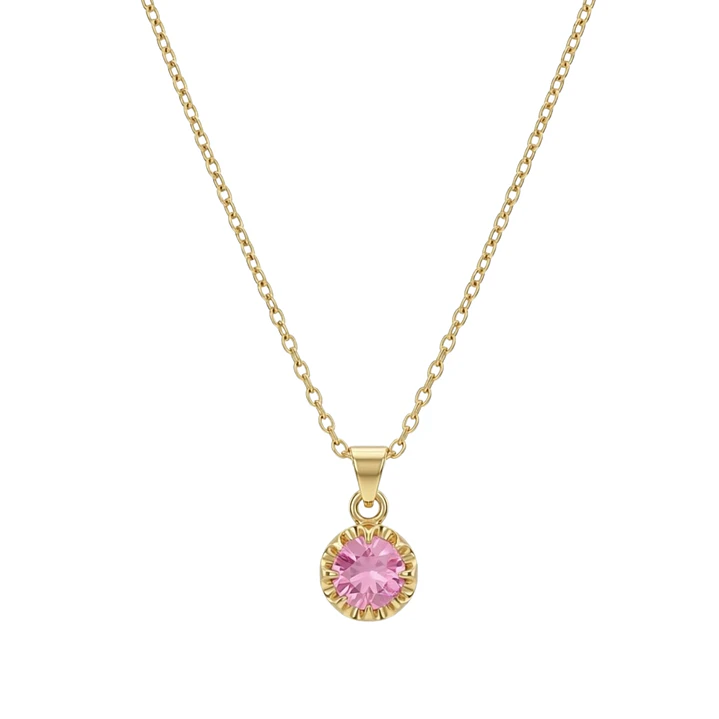 Colgante Oro Miel 18kt Sol con Garras de Rosa de Francia 5mm 3