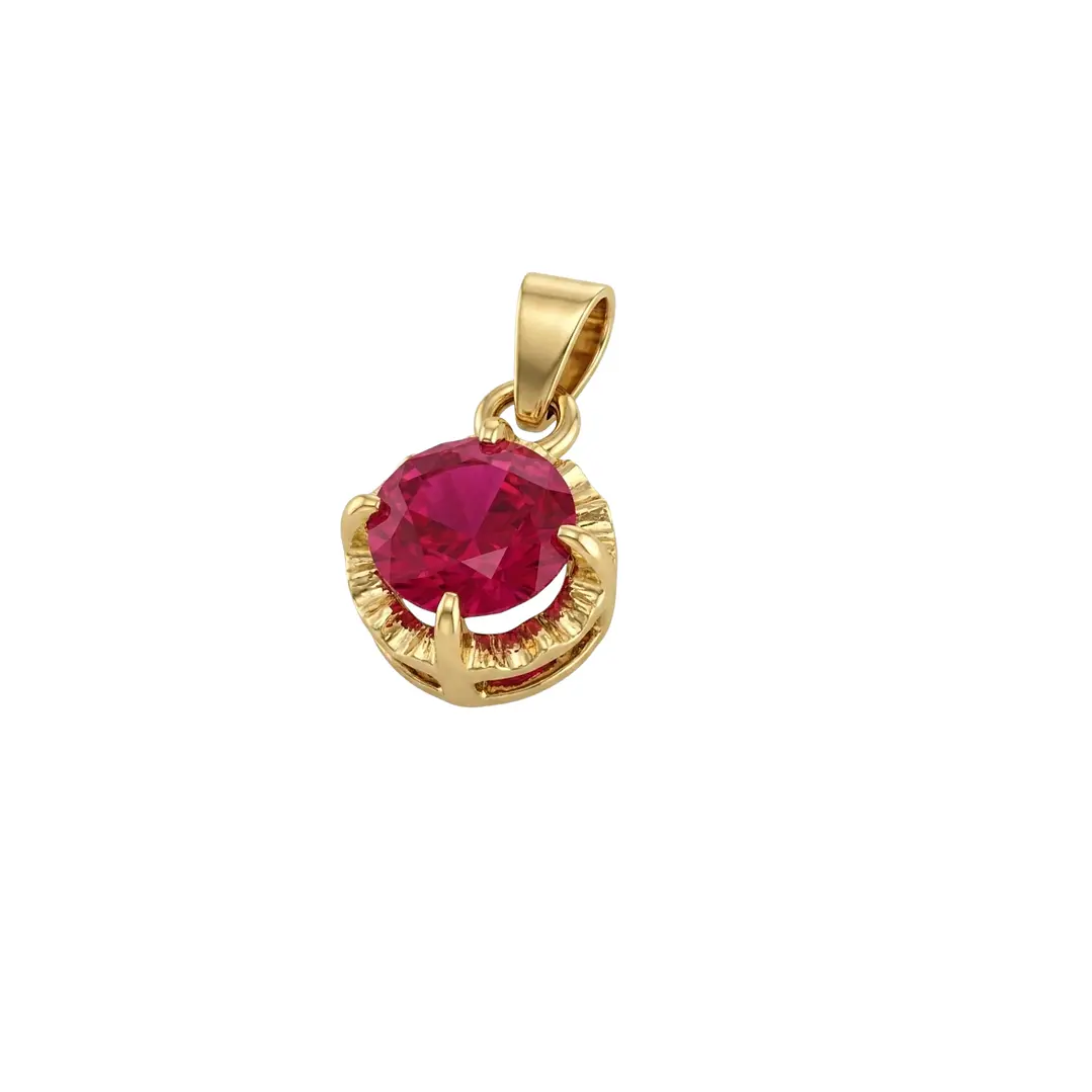 Colgante Oro Miel 18kt Flotante de Rubi 5mm 1