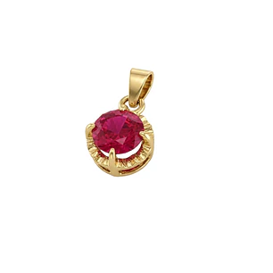 Colgante Oro Miel 18kt Flotante de Rubi 5mm