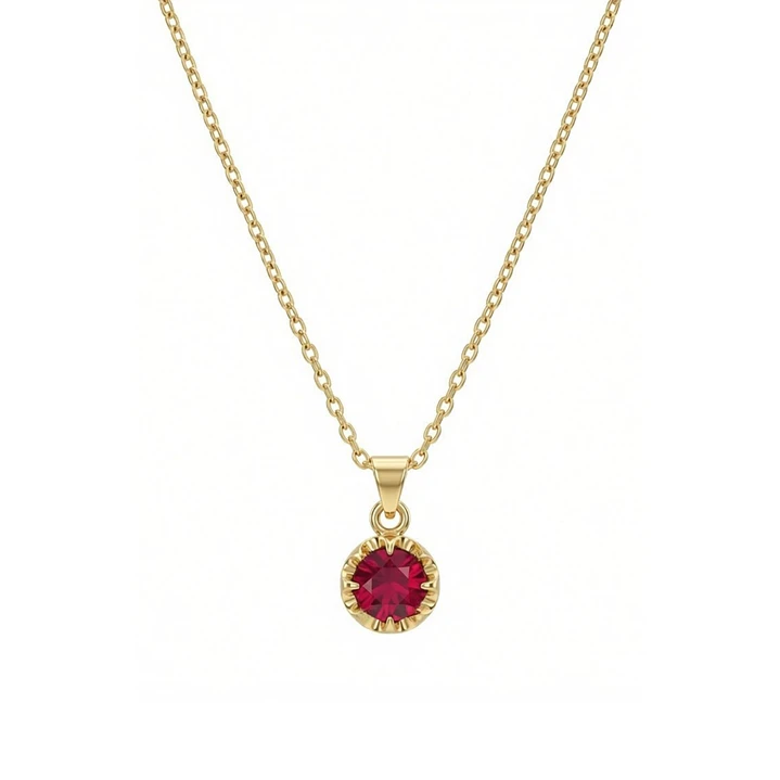 Colgante Oro Miel 18kt Flotante de Rubi 5mm 3