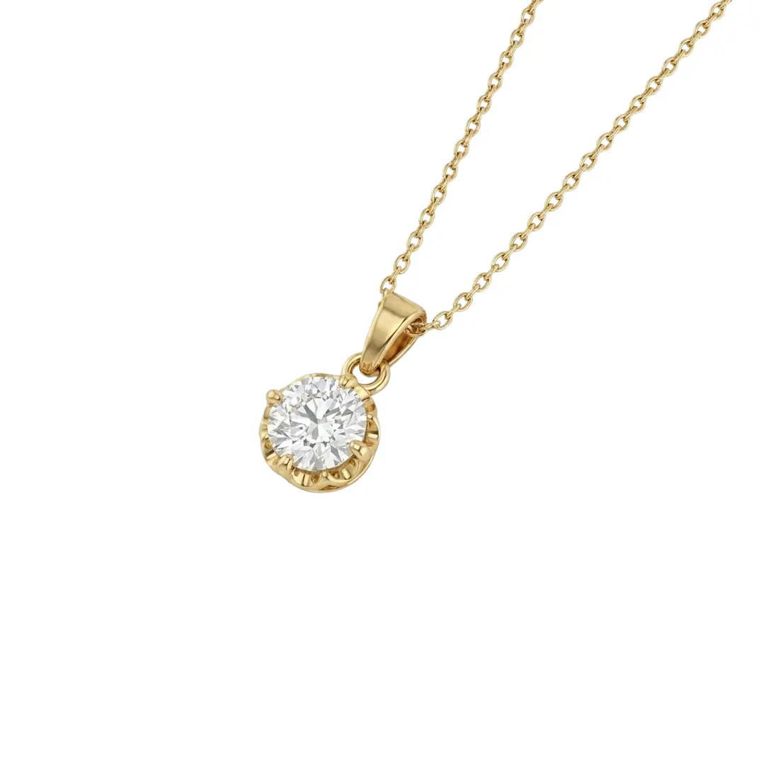 Colgante Oro Miel 18kt Sol con Garras de Circon 5mm 2