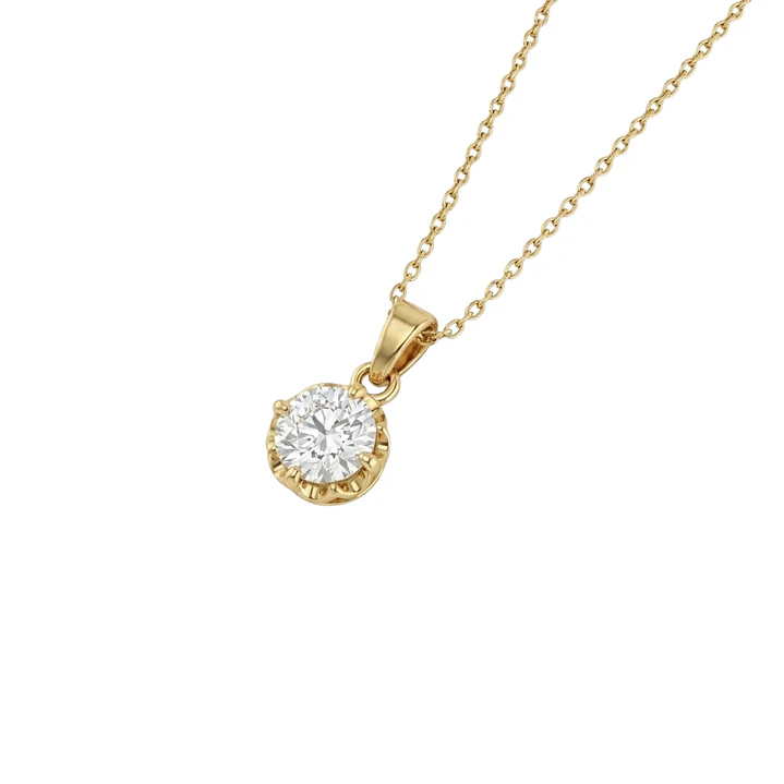 Colgante Oro Miel 18kt Sol con Garras de Circon 5mm 2