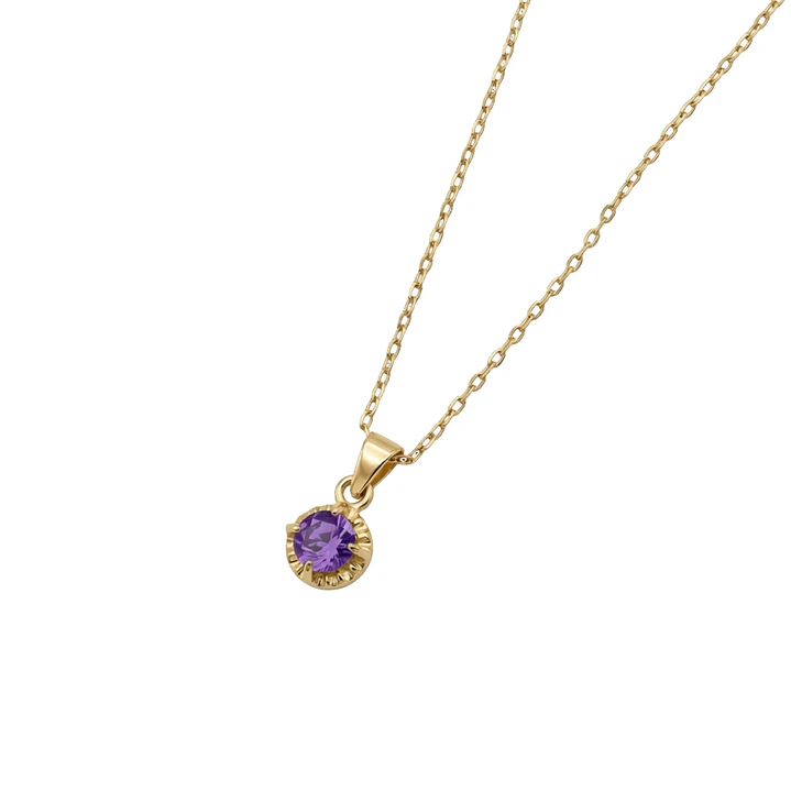 Colgante Oro Miel 18kt Sol con Garras de Amatista 5mm 2