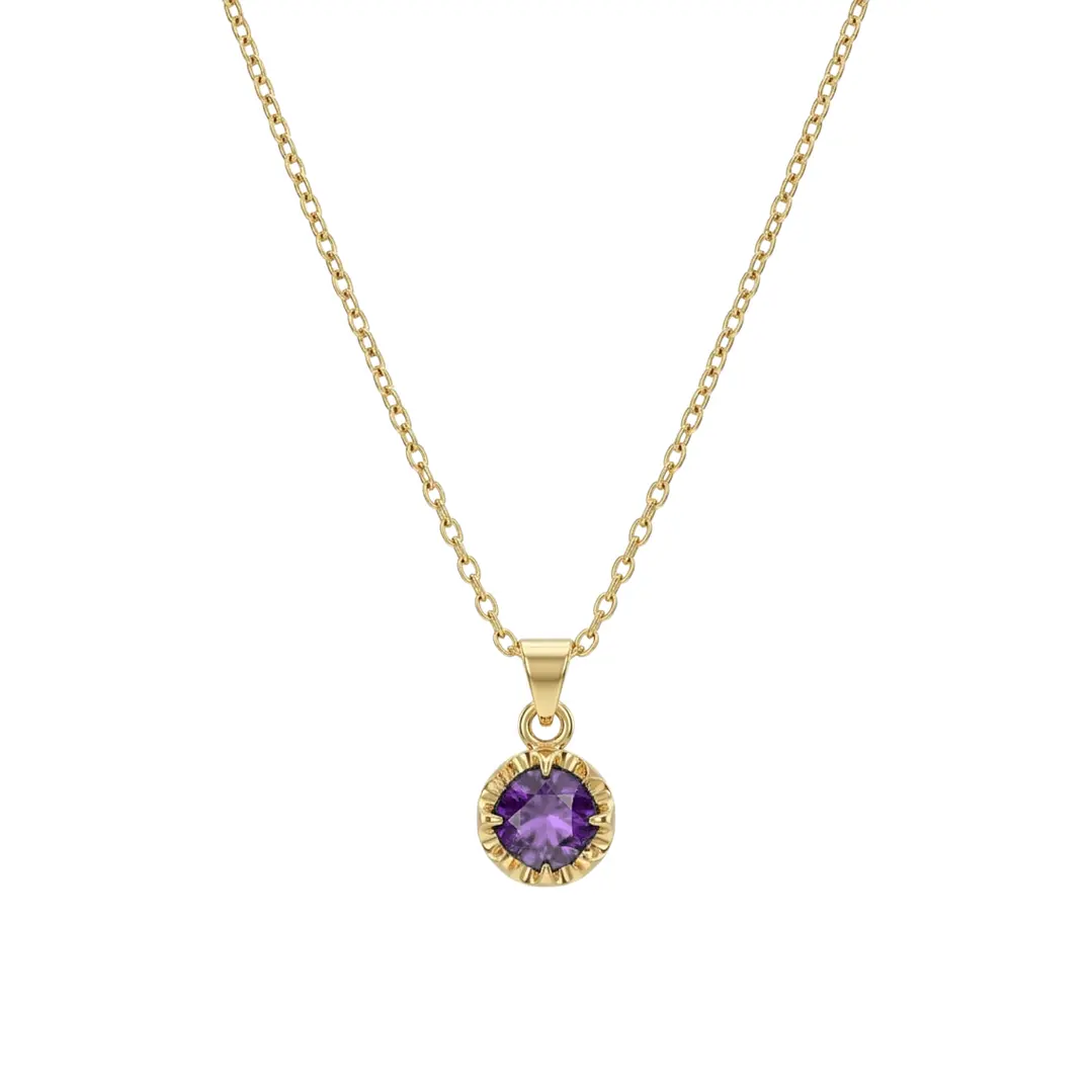 Colgante Oro Miel 18kt Sol con Garras de Amatista 5mm 3