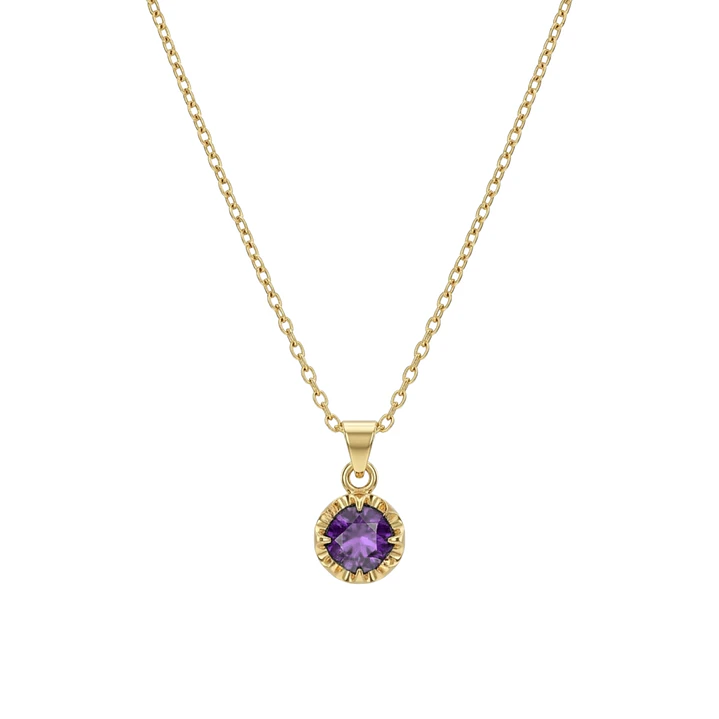 Colgante Oro Miel 18kt Sol con Garras de Amatista 5mm 3