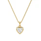 Colgante Oro Miel 18kt Corazon de Circon con Bisel - Miniatura 3