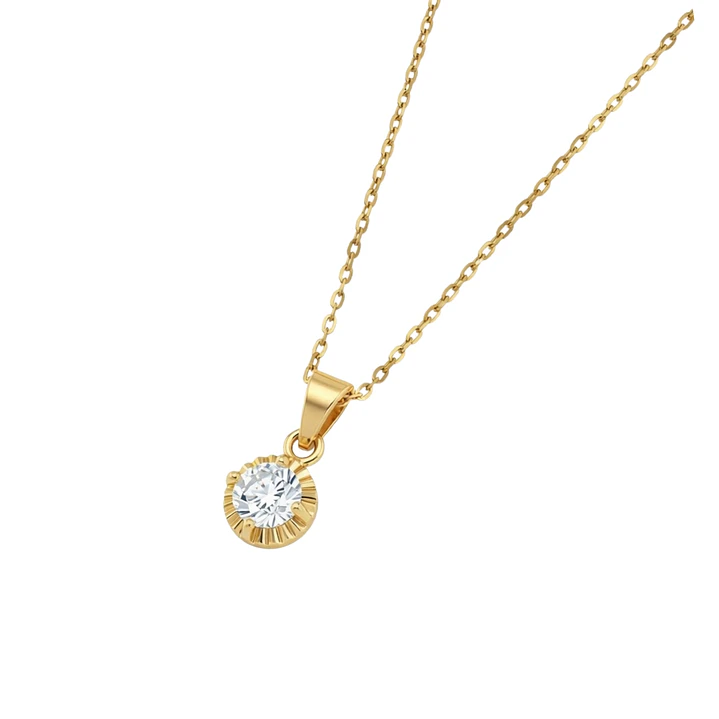 Colgante Oro Miel 18kt Sol con Garras de Circon 4mm 2