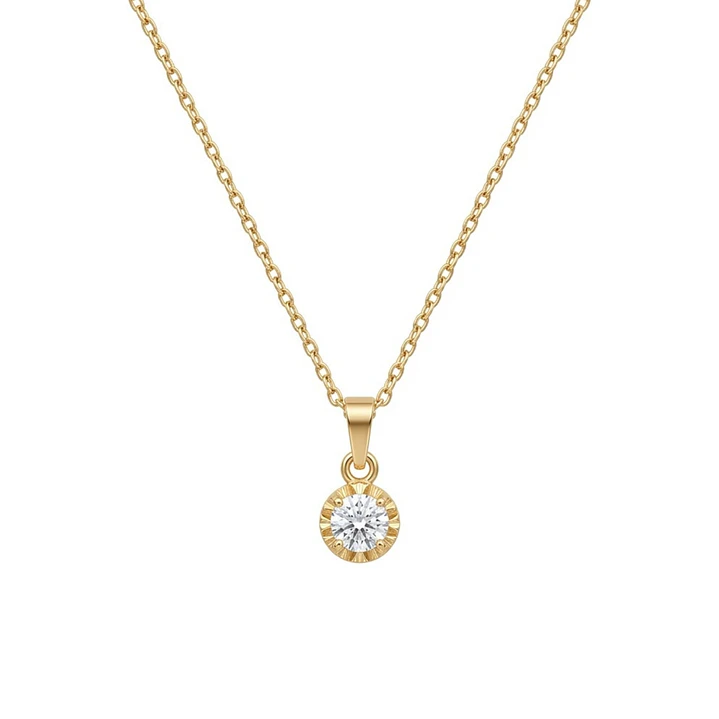 Colgante Oro Miel 18kt Sol con Garras de Circon 4mm 3