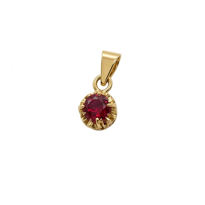 Colgante Oro Miel 18kt Sol con Garras de Rubi 4mm 1
