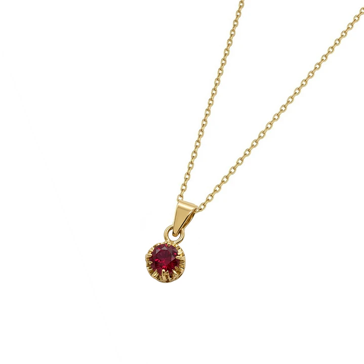 Colgante Oro Miel 18kt Sol con Garras de Rubi 4mm 2