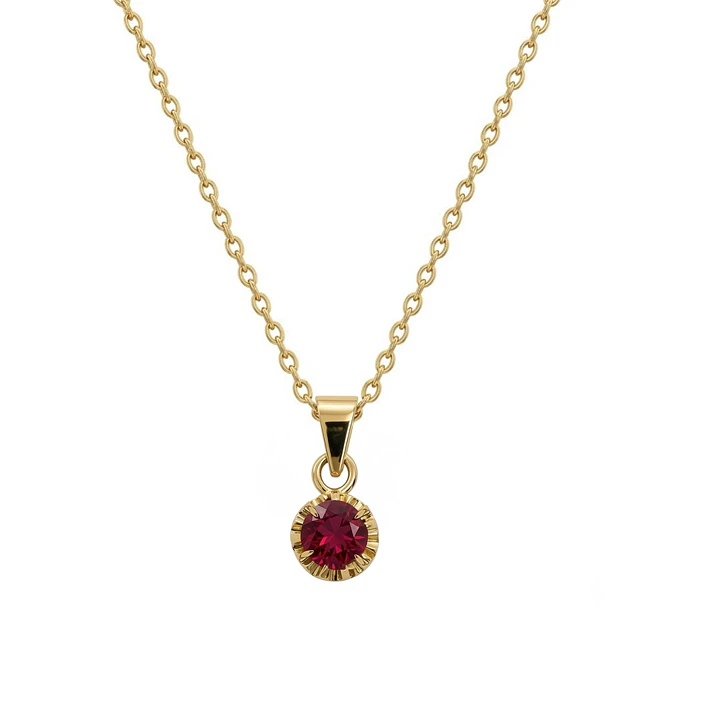 Colgante Oro Miel 18kt Sol con Garras de Rubi 4mm 3